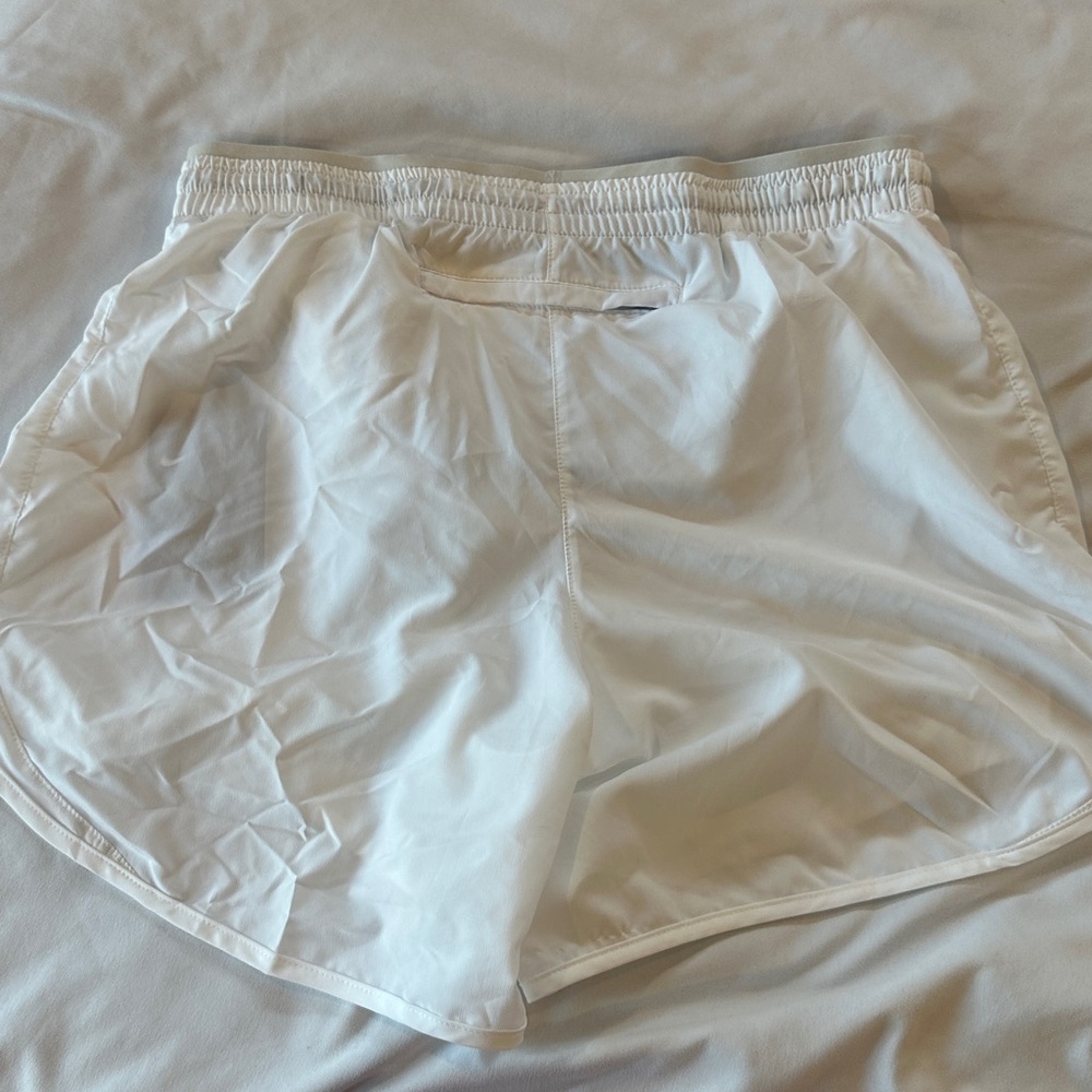 Nike White Women's Running Shorts with Grey Swoosh - Picture 5 of 6